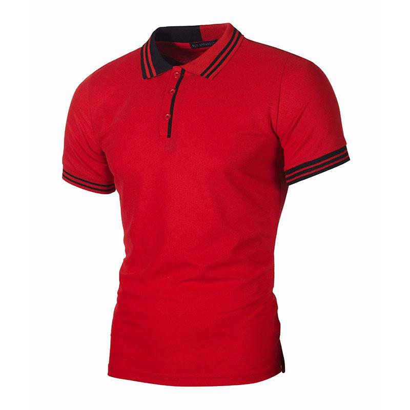 Летняя мужская простая повседневная мужская рубашка поло с короткими рукавами и цветными блоками