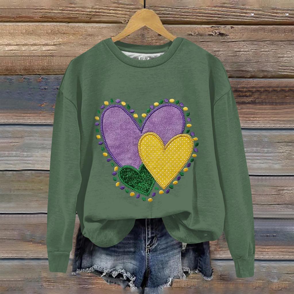 Женская свободная повседневная толстовка с круглым вырезом и длинными рукавами с принтом «Карнавал», модный топ с длинными рукавами