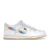 Детские кроссовки Dunk Low GS Rainbow Lace Swoosh, белые, разноцветные, темно-пони, светло-серебристые, FN4861-100