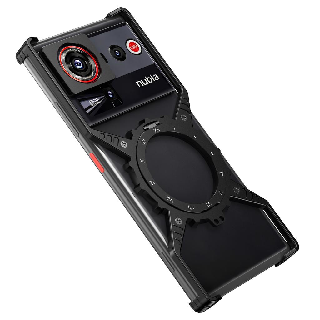 Чехол для ZTE nubia Z80 Ultra 5G, светящийся, с магнитным держателем-подставкой, алюминиевый сплав + поликарбонатный бампер, чехол для телефона, теплоотвод