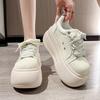 Fashion 8cm Canvas Vulcanize Casual Shoes Women 2025 Spring Autumn Platform Wedge Sneakers Breathable High Brand Ladies Shoes