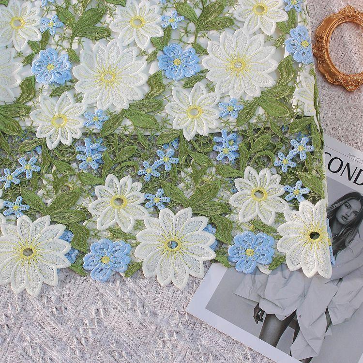 Европейская ажурная кружевная вышитая 3D цветочная юбка-обертка женская одежда