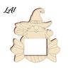 Unfinished Wood Pumpkin Decor DIY Photo Frame Wooden Halloween Picture Frame for Kids Crafts Party Activity Kit Hollow Tabletop Display Holiday Gift