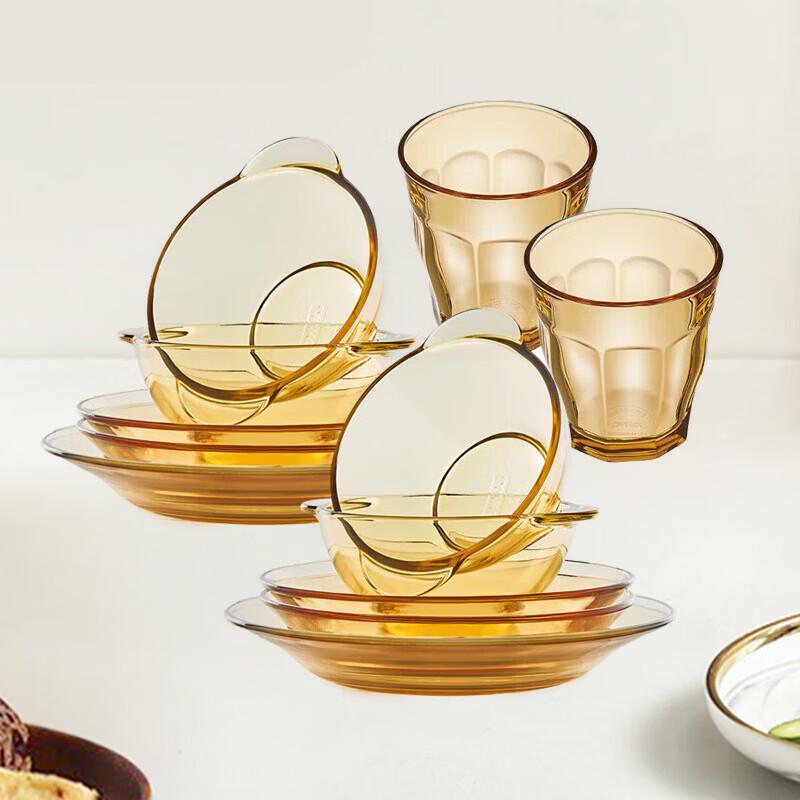 Corning Pyrex Belle Amber Heat-Resistant Glass Dinnerware Collection
