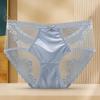 High-end Luxury Satin Lace Mesh Palace Mid-waist Women's Underwear Ultra-thin Sexy Seamless Briefs