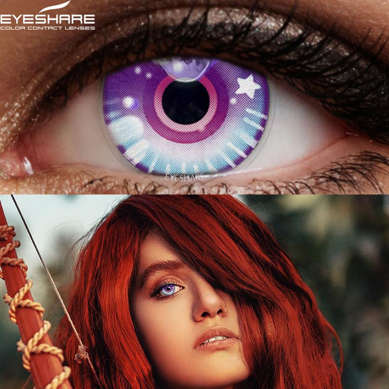 Eyeshare Color Contact Lenses For Eyes 2pcs Anime Cosplay Colored Lenses Blue Purple Halloween Lenses Contact Lens Beauty Makeup