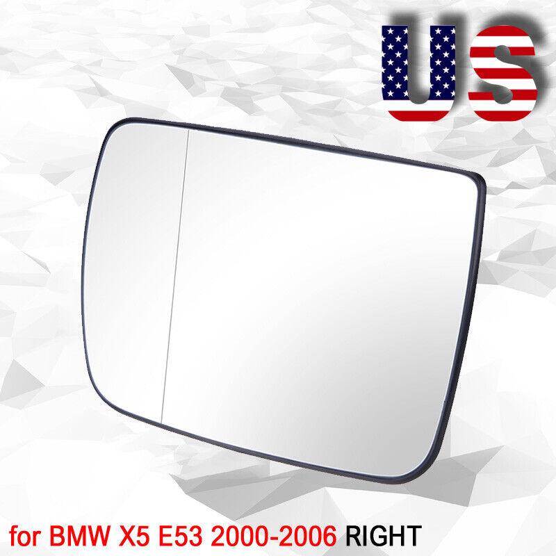 For BMW X5 E53 1999-2006 Right Passenger Side Car Mirror Glass Heated White