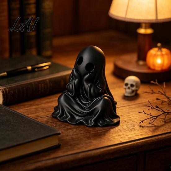 Decorative Ghost for Halloween Party 3D Chin-Resting Spooky Cute Printed Figurine Desk Decor Figurine Funny Ornament Home And Tabletop Decoration