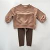 Boys' Autumn and Winter Korean Version of The Knitted Round Neck Sweatshirt Solid Color Pullover Cotton Tops