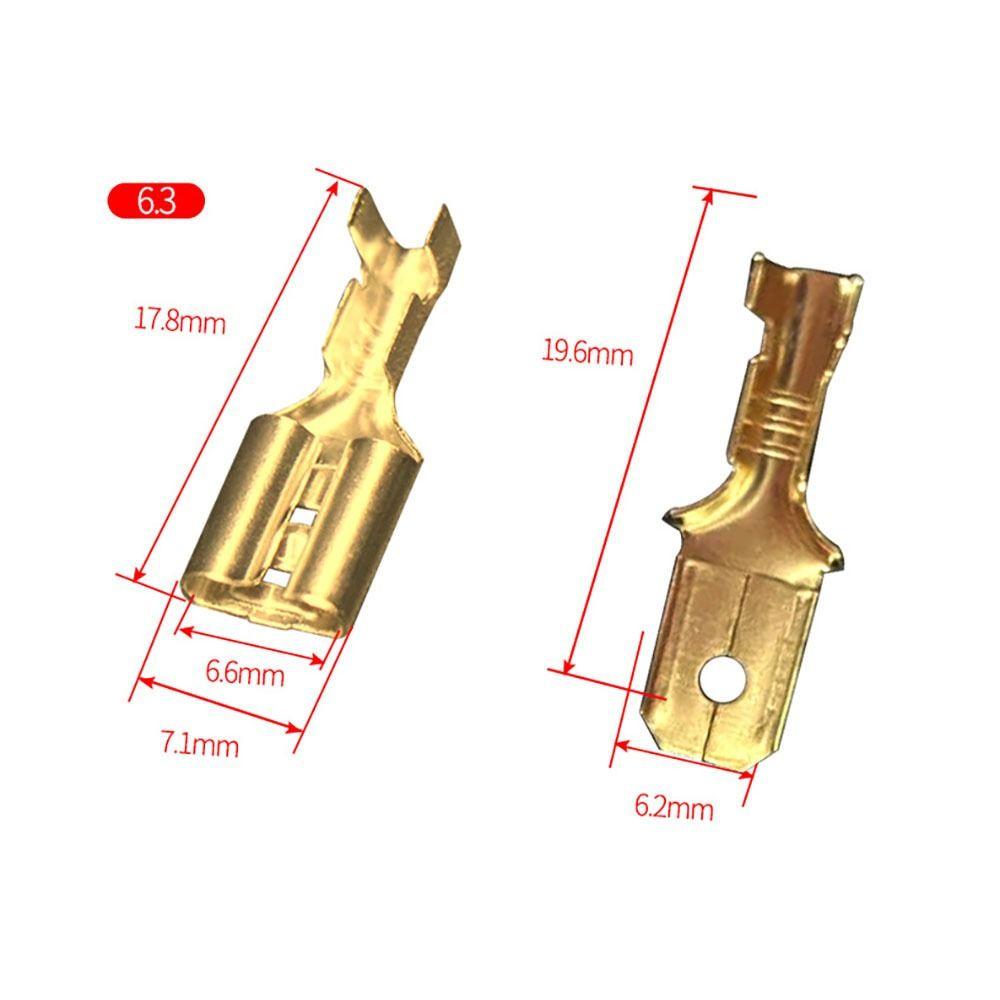 50Pcs 2.8/4.8/6.3mm Wire Connectors Female/Male Crimp Terminals Durable Spade Terminals