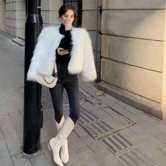 Женская куртка из искусственного меха осень-зима теплое свободное плюшевое пальто повседневное женское