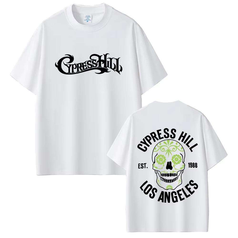 Футболка Cypress Hill с графикой скелета Мужская Женская Хип-хоп Мода Уличная одежда Мужская Повседневная хлопковая футболка с коротким рукавом