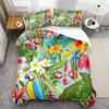 Colorful Parrots Flower 3D Printed Quilt Cover Set Tropical Rainforest Style Duvet Cover Soft Comfortable Bedding Set Pillowcase