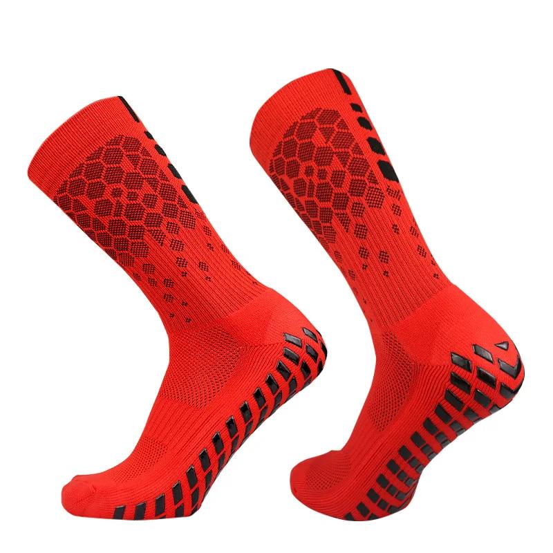 Professional Men Women Football Socks Honeycomb Graphics Breathable Sports Arrow Silicone Anti Slip Grip Soccer Socks