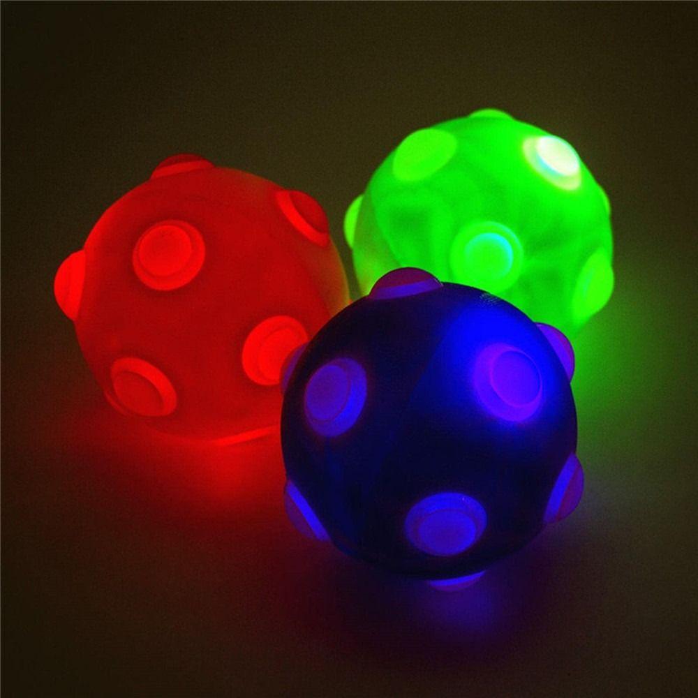 Ball with Colorful LED Light Flashing Elastic Ball Flash Glow In The Dark Jumping Bouncing Ball