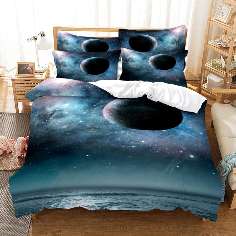 3D High-definition Digital Printed Bedding Set Planet Figure Duvet and Pillowcase 2/3 Pieces AU/EU/US Full Size Home Decoration
