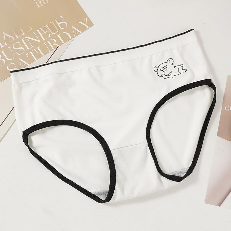 Women's Bear Mid-rise Seamless Comfort Triangle Pants Breathable Antibacterial Panties