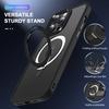 For iPhone 14 Pro Max Magnetic Ring Kickstand Phone Cover PC+TPU Phone Cover Compatible with MagSafe