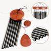 25-Inch Wooden Wind Chime with 6 Aluminum Tubes S-shaped Hook Natural Soothing Melody Garden Patio Outdoor Decoration Hanging Wind Bell Pendant