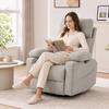Electric Recliner with Swivel and Rocking Function, Massage & Heat, 3D Armrests, USB-C/USB Ports, Light Gray