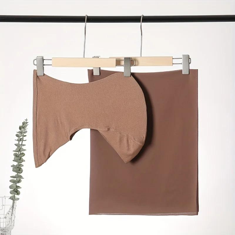 2 шт. однотонный мусульманский шифоновый хиджаб шарф модный женский Рамадан длинные шали бандана тюрбан головной платок классический головной убор