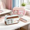 Transparent Window Pencil Case Large Capacity Stationery Bag Sweet Stationery Case  DIY Badge