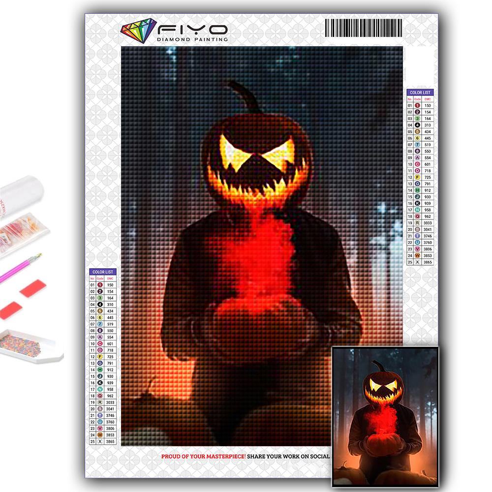 5D Алмазная картина Хэллоуин Страшная голова тыквы Человек DIY Алмазная вышивка Горный хрусталь Украшение дома