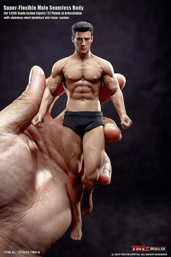 OBEST TBLeague Scale Male Muscular Action Figure with Seamless Body and Head 1/12 (PH2019-TM01A)
