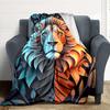1pc Lion Tiger Print Blanket   Lightweight Flannel Throw Blanket For Sofa, Bed, Living Room, Office, Outdoor Travel, Camping