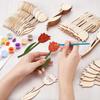 20PCS Rose-Shaped Wooden Cutouts, Spring Floral Crafting Wood Art Boards for DIY Projects, Festive Gifts, Home & Outdoor Decor, Painting Supplies