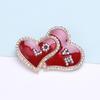 Fashion Rhinestone Double Heart Brooch For Women Clothing Coat Jewelry Accessories Gifts