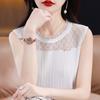 Ретро-дизайн без рукавов камзол жилет женский летний кружевной вязаный пуловер Top Tide