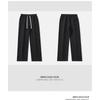 2026 Mens Casual Straight Leg Sweatpants 320g Black Loose Fit Vertical Stripes