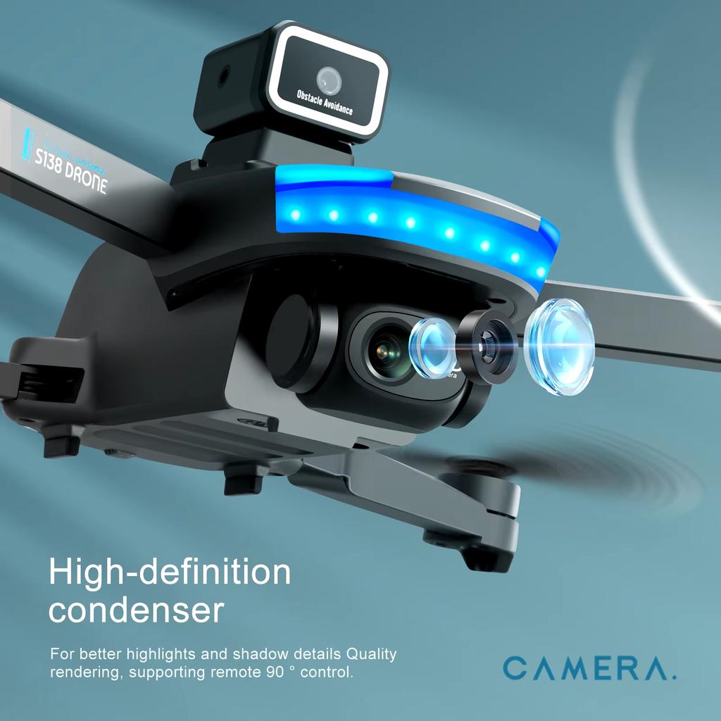 Новый S138 RC Drone ESC HD Dual Camera Wifi FPV Obstacle Avoiding Wireless Motor Складной Quadcopter Gift Toys