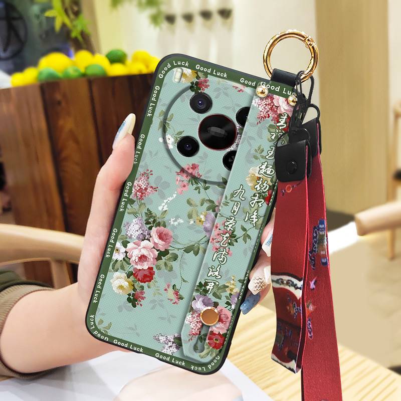Fashion Elderly lady Phone Case For ZTE Blade V70 Max/Nubia V70 Max Phone Holder Lanyard Back Cover Soft case For Mom