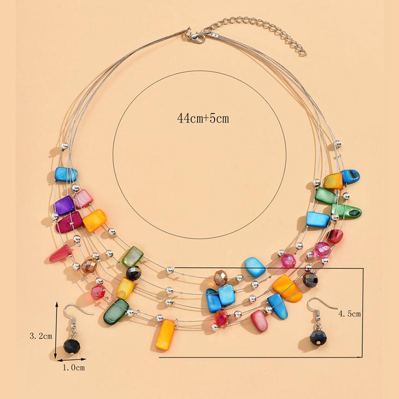 Богемные ракушки, хрустальные бусины, многослойное колье, ожерелье, серьги для женщин, свадебные комплекты ювелирных изделий в африканском стиле в стиле бохо, роскошные аксессуары