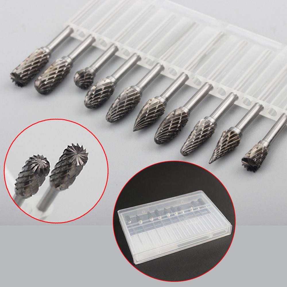 10pcs/box Tungsten Steel Dental Carbide Burs Lab Burs Tooth Drill Dental Lab Materials