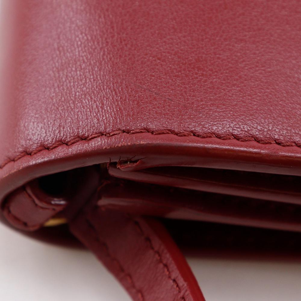 BURBERRY Shoulder wallet Shoulder Bag 2WAY Red Cowhide Women Used