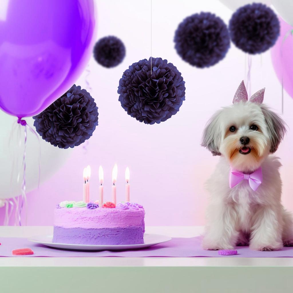 7,8-дюймовый фиолетовый бумажный помпон для вечеринки по случаю дня рождения, бумажные подвески в виде цветочных шаров