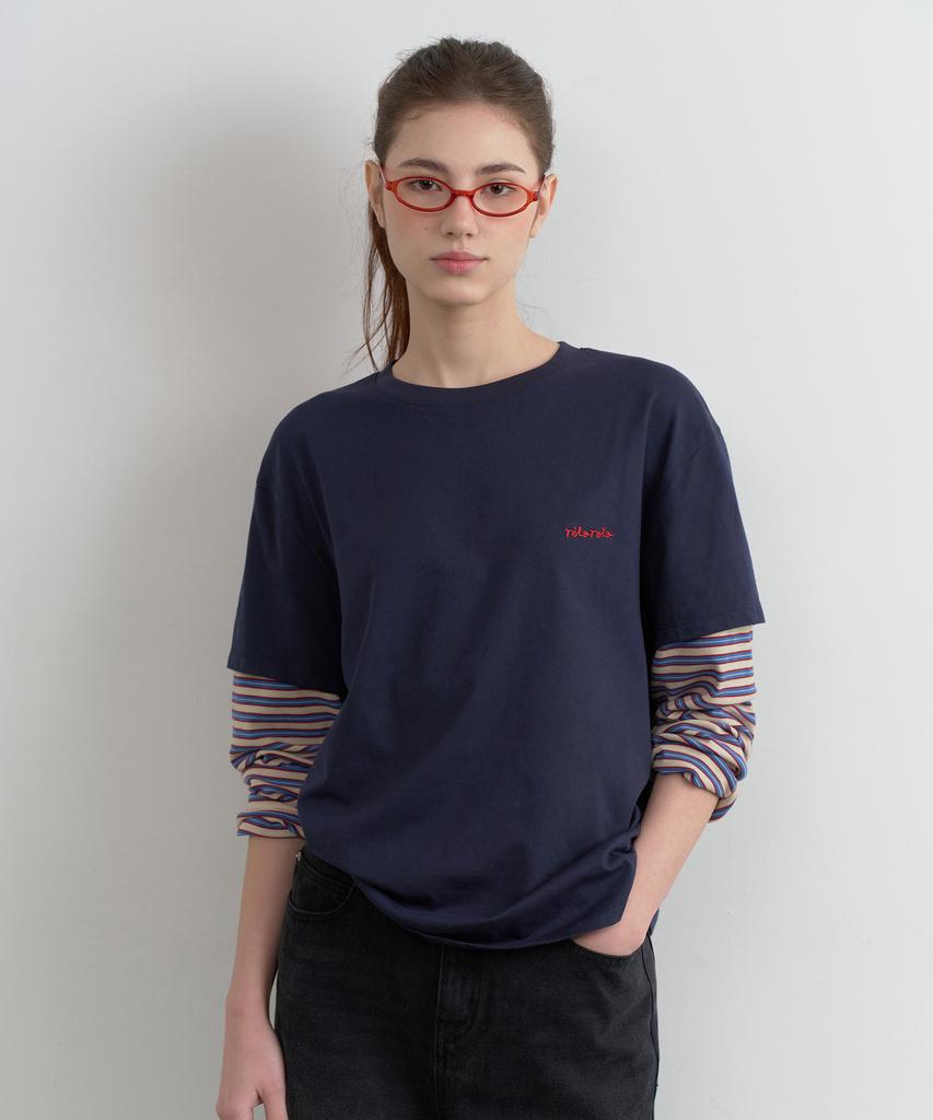 ROLAROLA Layered Stripe T-Shirt Navy