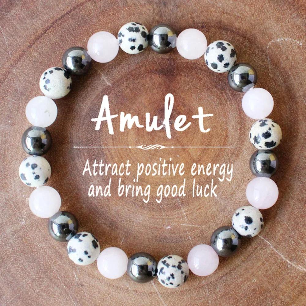 Браслет из натуральных камней и бусин для мужчин и женщин — облегчение боли, циркуляция крови и позитивная энергия