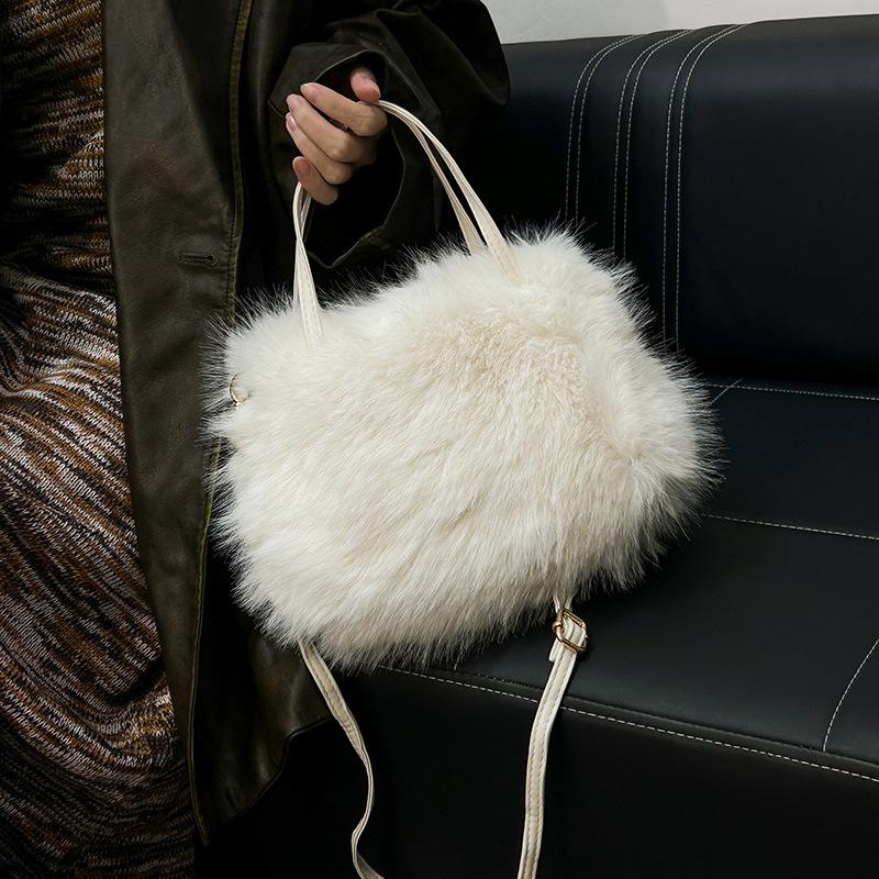Роскошная сумка кроссбоди из лисьего меха в корейском стиле - Большая вместимость, модная и универсальная для осени/зимы