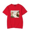 Funny Cat God Adam Creation Meme Pattern Unisex Women TShirt Casual Short Sleeve Jesus Picture Unisex TShirt Round Neck Tee Tops