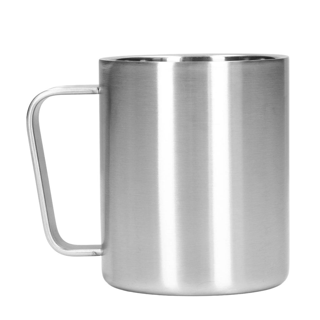 Чашка из нержавеющей стали емкостью 300 мл, двухслойная, эргономичная, текстурированная, с ручкой, кофейная кружка