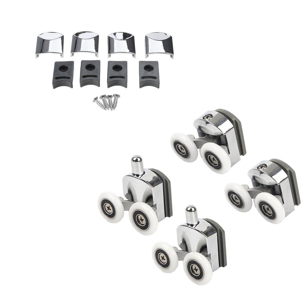 4 шт./компл. Прочные ролики для раздвижных дверей, Универсальные ролики для душевых дверей, Регулируемая высота и плавный ход для стеклянных дверей