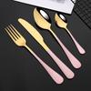 24Pcs Green Gold Tableware Set Stainless Steel Cutlery Kitchen Dinnerware Knife Fork Spoon Restaurant Wedding Flatware Set