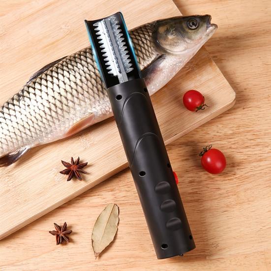 Электрическая рыбочистка Беспроводная автоматическая рыбочистка с головкой из нержавеющей стали Перезаряжаемый простой в использовании инструмент для чистки рыбы для кухни, для использования на открытом воздухе