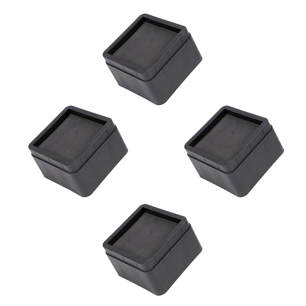 4 шт. прочные штабелируемые подставки для кроватей черные квадратные 2-дюймовые ножки мебели защитные напольные ножки