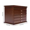 6-Tier Vintage Wood Jewelry Box Organizer, Acrylic Display Storage Case with Handle for Earrings Rings Necklaces