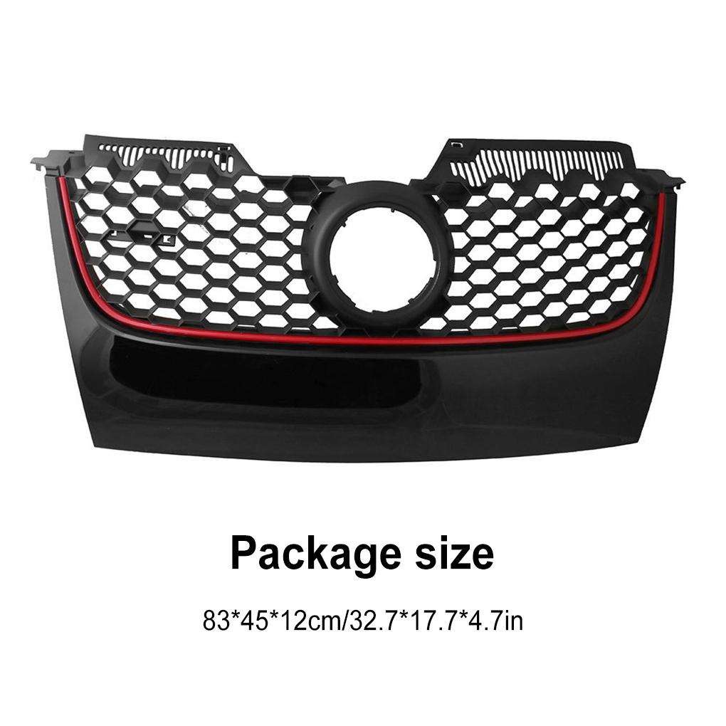 Car Bumper Grille for VW Golf 5 MK5 V GTI 2006-2009 PVC Rust-proof Shakeproof Front Grilles Guard Protector Cover Bumper Grille
